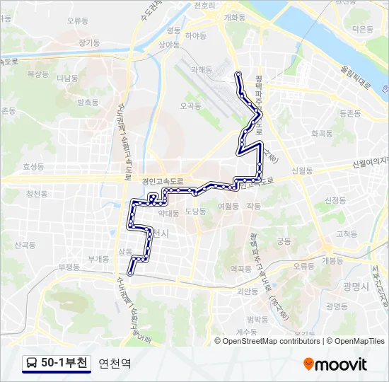 50-1부천 Bus Line Map
