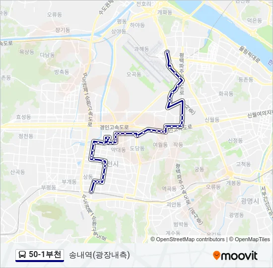 50-1부천 Bus Line Map