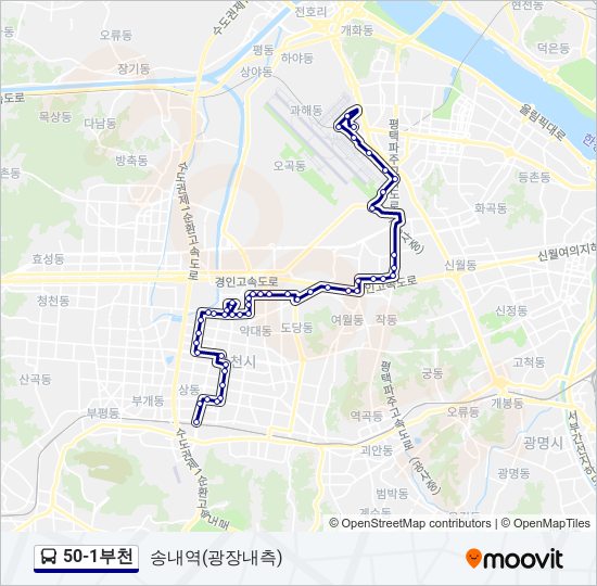 50-1부천 bus Line Map