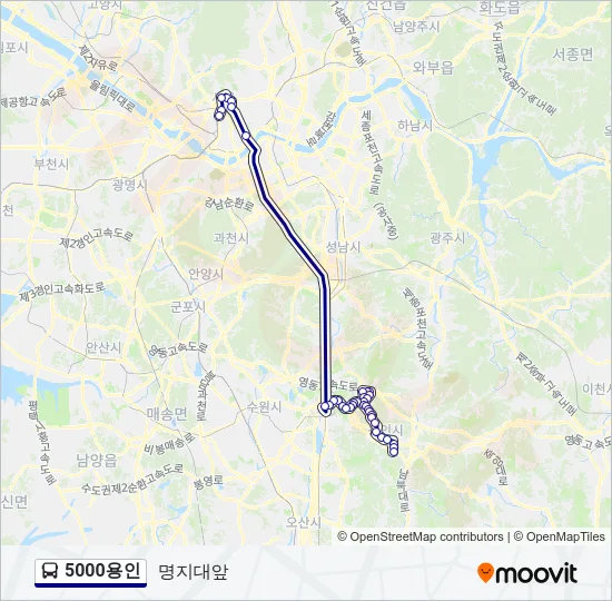 5000용인 버스 노선 지도