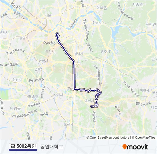 5002용인 bus Line Map