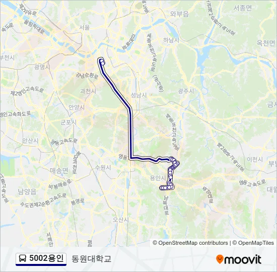 5002용인 Bus Line Map