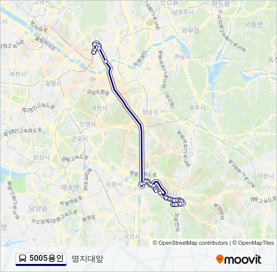 5005용인 버스 노선 지도