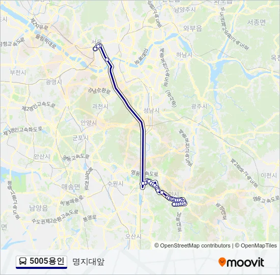 5005용인 버스 노선 지도
