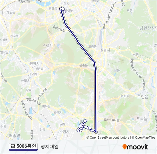 5006용인 Bus Line Map