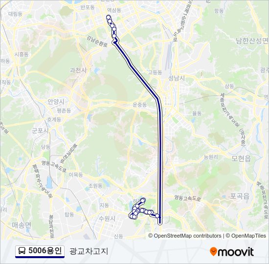 5006용인 버스 노선 지도