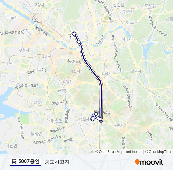 5007용인 bus Line Map