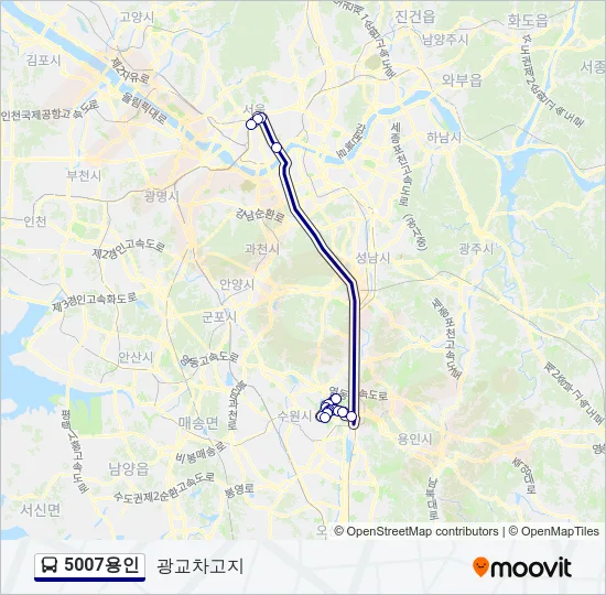 5007용인 버스 노선 지도