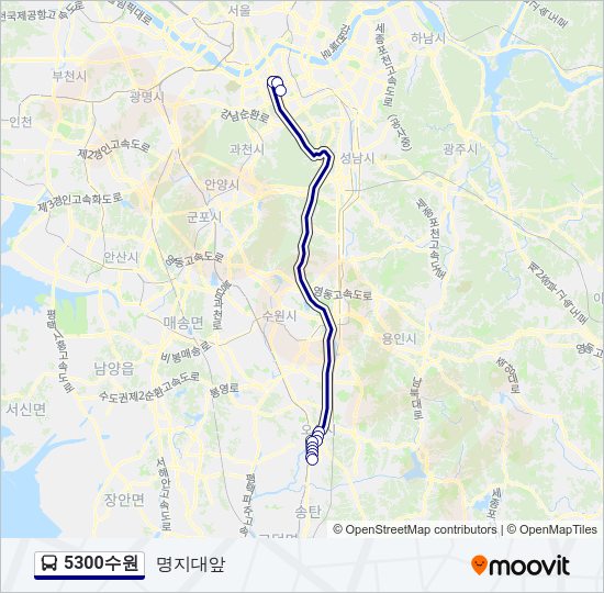 5300수원 버스 노선 지도