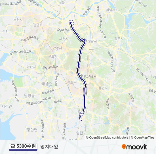 5300수원 버스 노선 지도