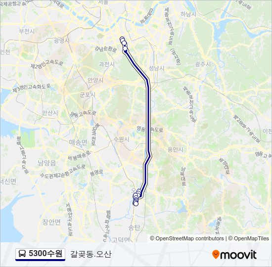 5300수원 버스 노선 지도