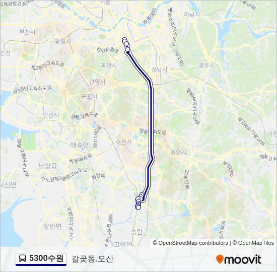 5300수원 버스 노선 지도