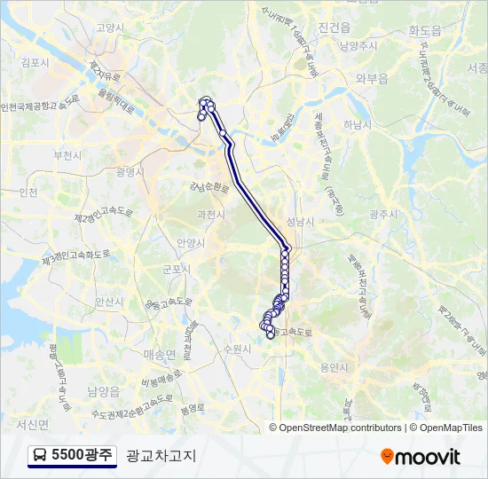 5500광주 Bus Line Map