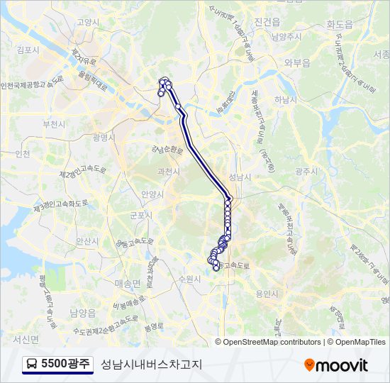 5500광주 버스 노선 지도