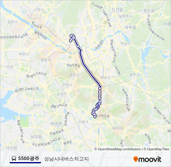 5500광주 버스 노선 지도