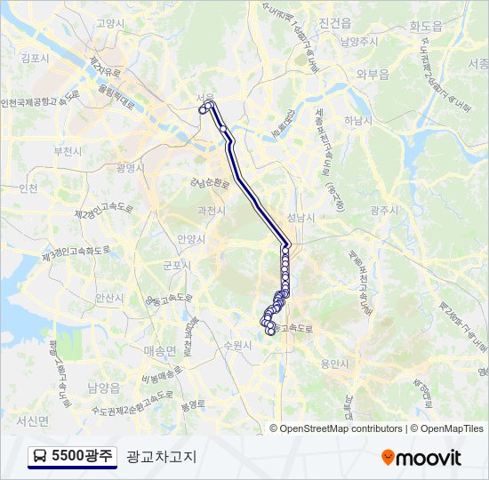 5500광주 Bus Line Map