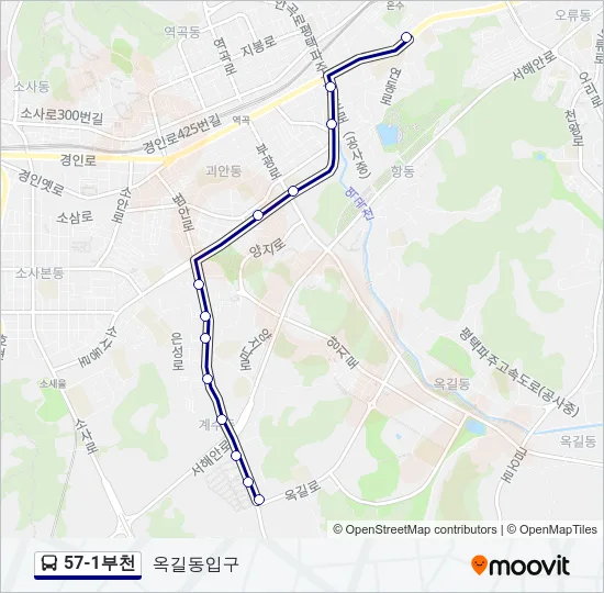 57-1부천 Bus Line Map