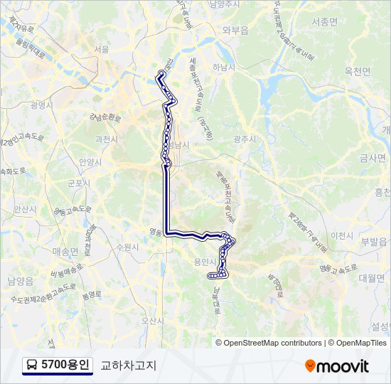 5700용인 bus Line Map