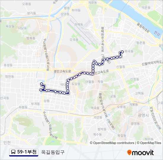 59-1부천 버스 노선 지도