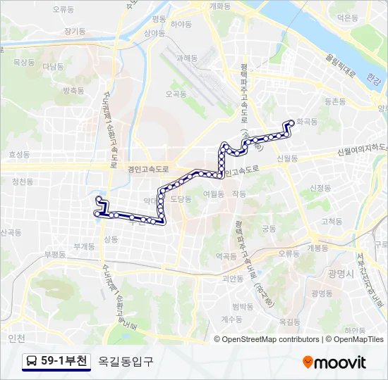 59-1부천 버스 노선 지도