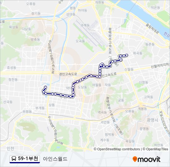 59-1부천 버스 노선 지도