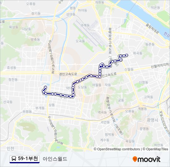 59-1부천 bus Line Map