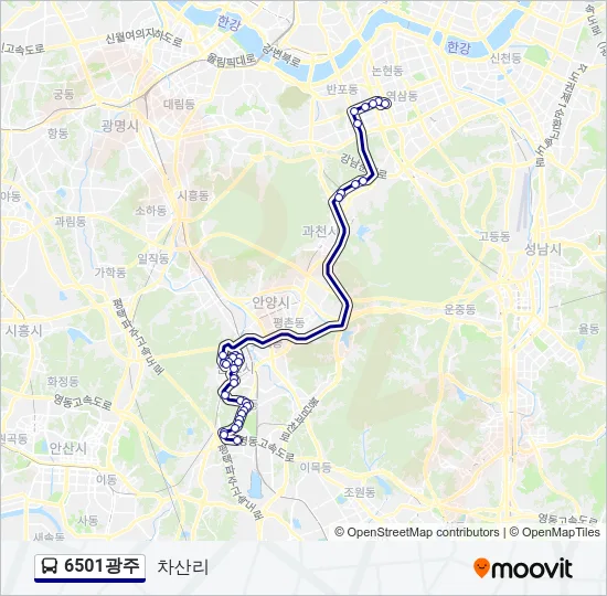 6501광주 Bus Line Map