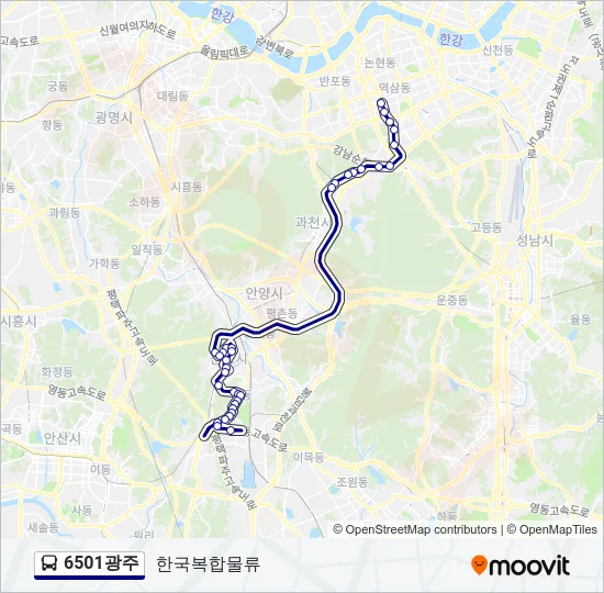 6501광주 버스 노선 지도