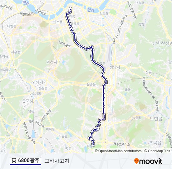 6800광주 버스 노선 지도