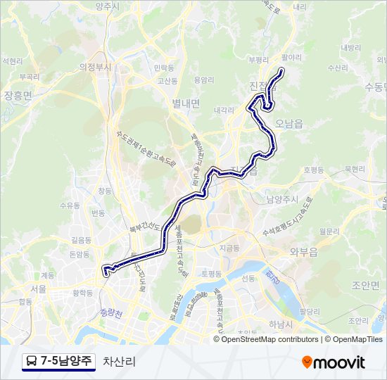 7-5남양주 버스 노선 지도