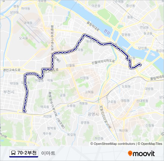 70-2부천 bus Line Map