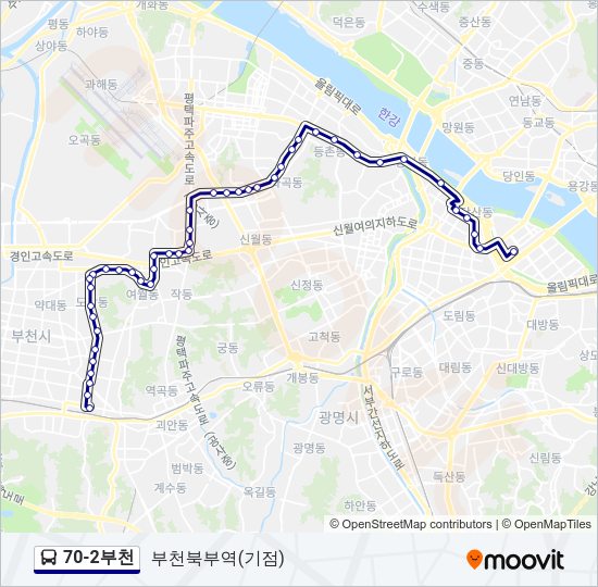 70-2부천 버스 노선 지도