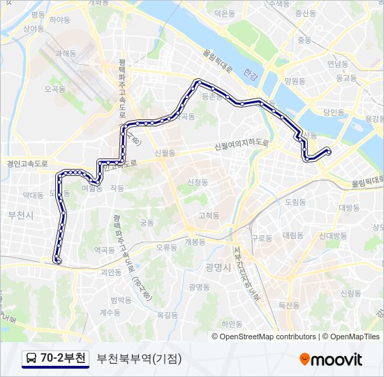 70-2부천 bus Line Map