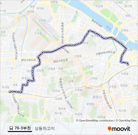 70-3부천 bus Line Map