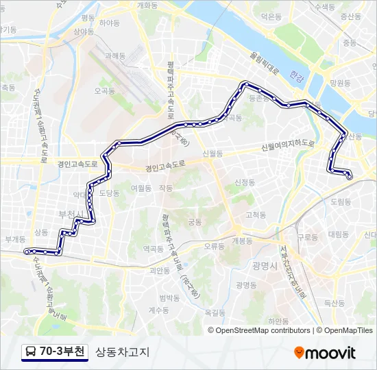 70-3부천 Bus Line Map