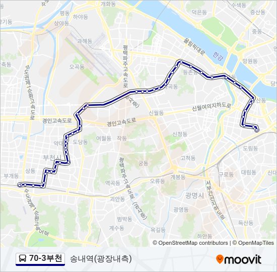 70-3부천 버스 노선 지도
