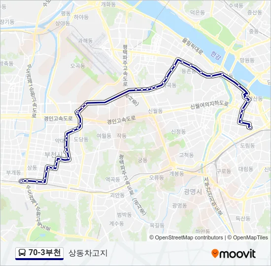 70-3부천 버스 노선 지도