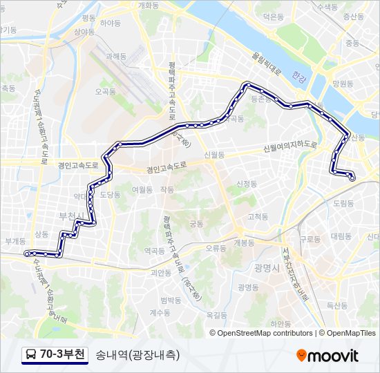70-3부천 bus Line Map