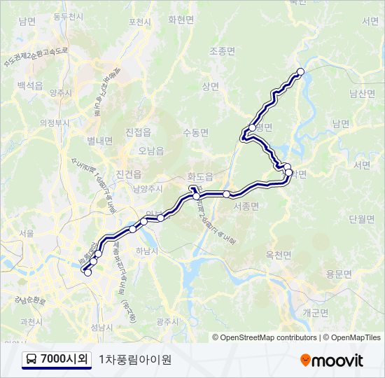 7000시외 bus Line Map