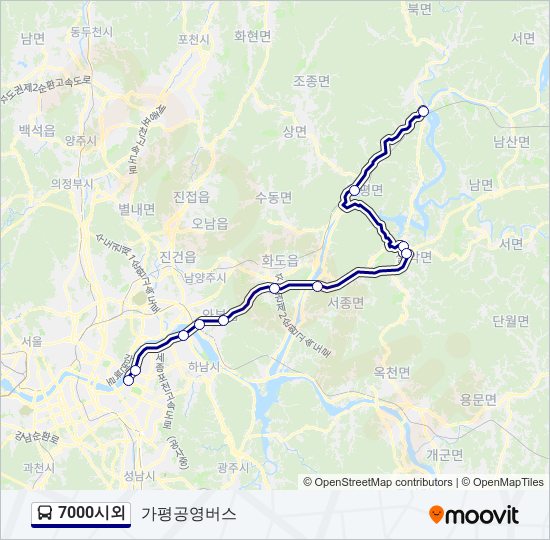 7000시외 bus Line Map