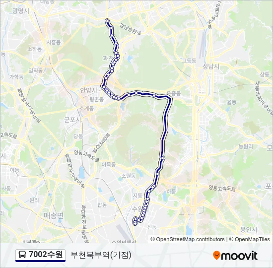 7002수원 Bus Line Map