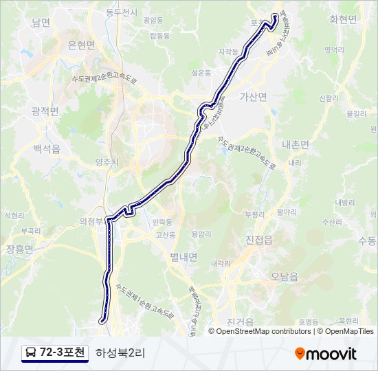 72-3포천 버스 노선 지도