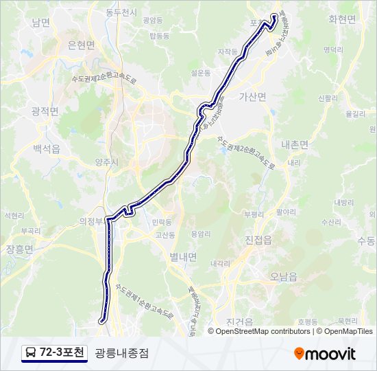 72-3포천 bus Line Map