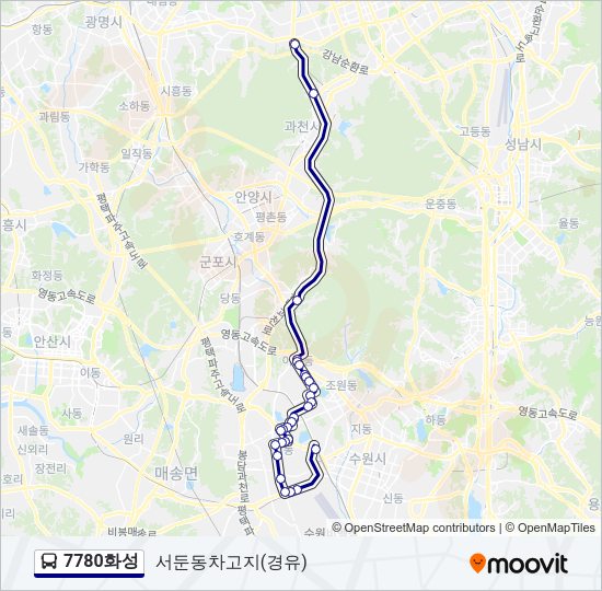 7780화성 버스 노선 지도