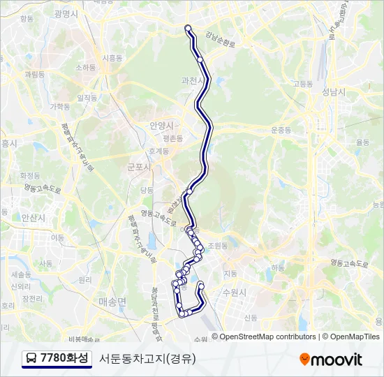 7780화성 버스 노선 지도