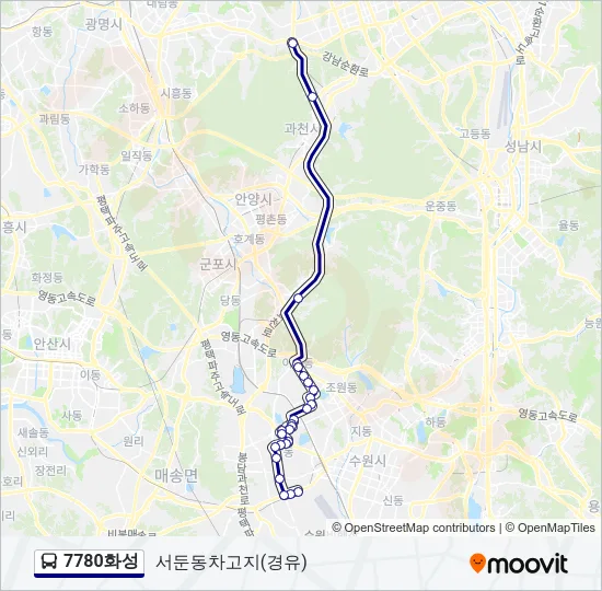 7780화성 버스 노선 지도