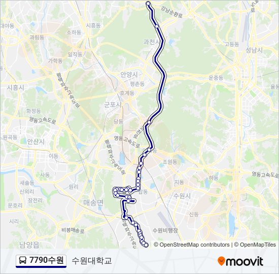 7790수원 bus Line Map