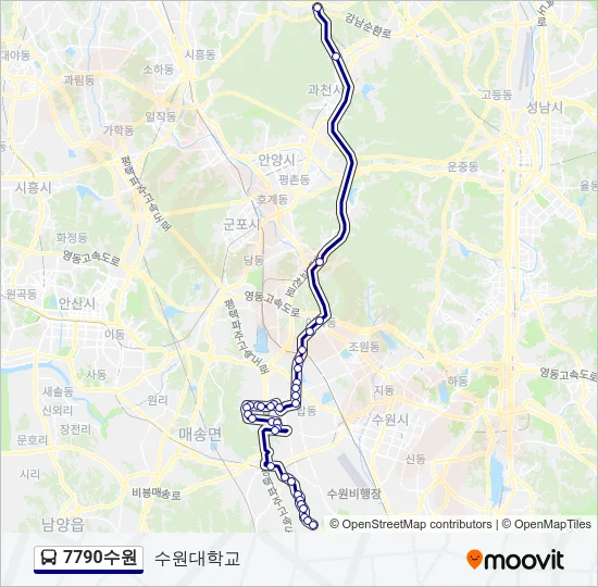 7790수원 버스 노선 지도