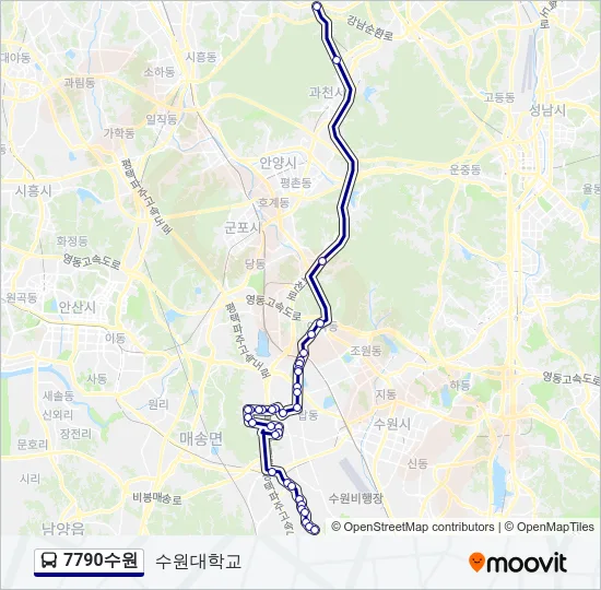 7790수원 버스 노선 지도
