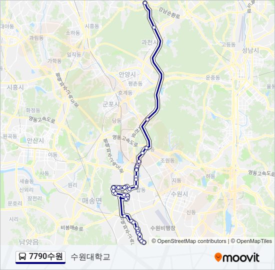7790수원 bus Line Map
